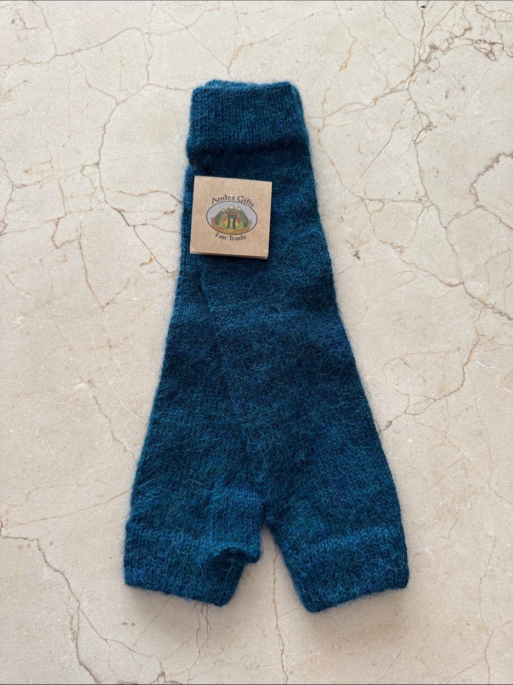 NWT Andes Gifts Teal Super Soft Alpaca Wool Arm Warmers - Aqua Teal